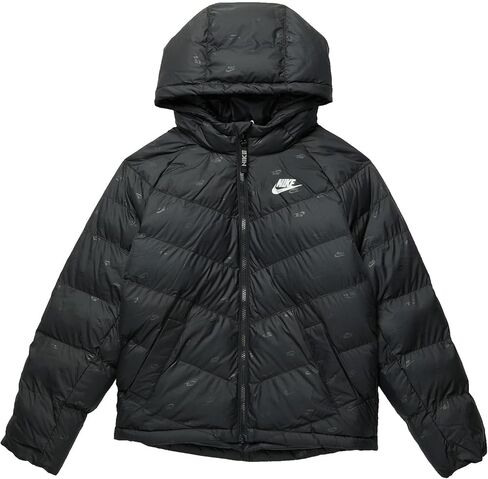 Nike Boy's NSW Synthetic Fill Hooded Jacket (Little Kids/Big Kids) Black/Light Smoke Grey LG (14-16 Big Kid) in Saudi Arabia