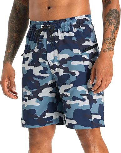 APTRO Men's Swim Trunks with Compression Liner 9" Board Shorts with Zipper Pocket Bathing Suit Swimwear in Saudi Arabia