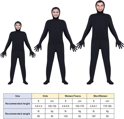 تيجيل زي بدلة قابلة للتمدد وجه مفتوح كامل الجسم للجنسين الرجال النساء ملابس الهالوين التنكرية للكرنفال in Kuwait