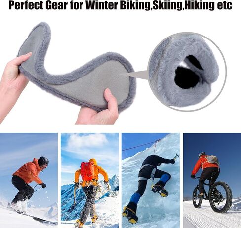 LiuSuper الشتاء الأذن يفشل للرجال والنساء طوي الصوف معطف شتوي خلف الرأس غطاء للأذنين للجنسين في الهواء الطلق غطاء للأذن in Kuwait