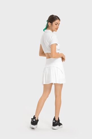 altiland Pleated Tennis Skirts for Women Built in Shorts, Cool Feeling Athletic Golf Running Skorts with Pockets in Saudi Arabia