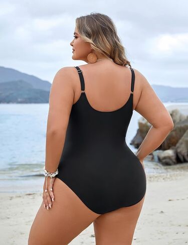 Blooming Jelly Womens Plus Size Bathing Suit Tummy Control One Piece Swimsuit Twist Front Ruched Swimwear in Saudi Arabia