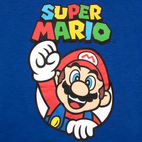 Nintendo Super Mario Bros Boys Casual Button Down Short Sleeve Shirt for Kids in Saudi Arabia