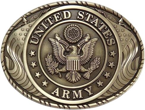 Indiana Metal Craft US ARMY Crest Double USA Flag Solid Brass Buckle Made In USA, Solid Brass, M in Kuwait