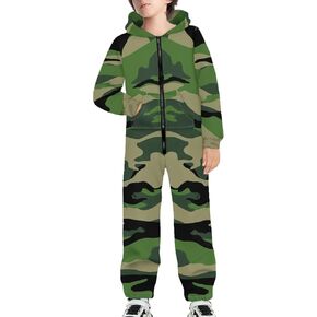 DDFS Teens Boys Girls Novelty Jumpsuits Zip Up Hoodie Onesie Rompers for Unisex Kids 6-16 Years