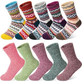 Taotique Winter Warm Socks, 10 Pairs Women Wool Socks for Winter Soft and Thick Knit Cozy Crew Socks Christmas Gift Socks in Saudi Arabia