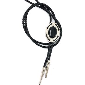 SELOVO Genuine Leather Rhinestone Native American Cowboy Art Deco Women Mens Bolo Tie in Saudi Arabia