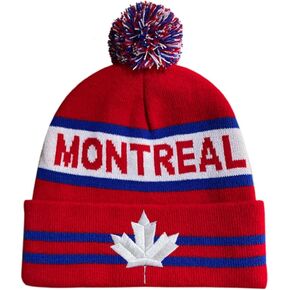 DianYu كندا مونتريال سيتي بوم قبعة قسط مابل ليف المطرزة التصحيح الشتاء لينة مونتريال قبعة متماسكة بوم قبعة قبعة in Kuwait