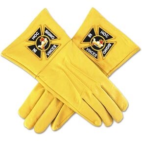 قفازات جلدية ماسونية من نايتس تمبلر - [اصفر]، اصفر، مقاس واحد in Kuwait