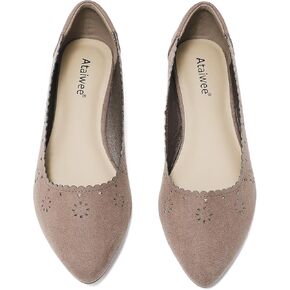 أحذية نسائية مسطحة واسعة من Ataiwee - أحذية صيفية للسيدات مدببة على شكل حرف T قابلة للتعديل. in Kuwait