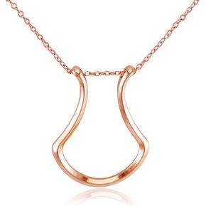 AGOUZI Ring Holder Necklace, 14k Gold/Silver Plated Ring Keeper Necklace,Engagement Ring Holder Pendant Necklace for Women & Men Girls