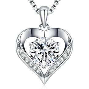 DALOJOE Moissanite Necklace for Women, 1-3 Carat Moissanite Heart Necklace Engraved with 'I LOVE YOU', Birthday Gift for Wife, Anniversary Present for Women, Jewelry Gift for Girlfriend Mom Girls in Saudi Arabia