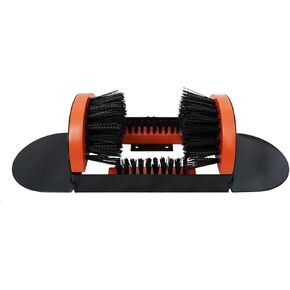 Zeluga 26-387 Portable Hardwood Construction and Metal Frame Boot Scraper and Scrubber, Black/Orange in Kuwait