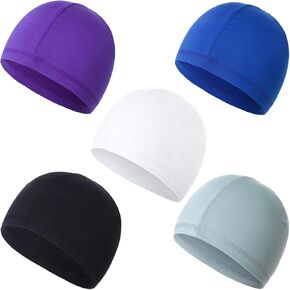 قبعات جمجمة للرجال من KADBLE، قبعات للجري، قبعات ممتصة للعرق، بطانة خوذة ركوب الدراجات من حرير الحليب، 5 قطع in Kuwait