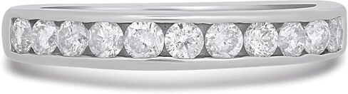 Jewelili Sterling Silver 1/2 Cttw Natural White Round Diamonds Anniversary Ring, Size 7 in Saudi Arabia