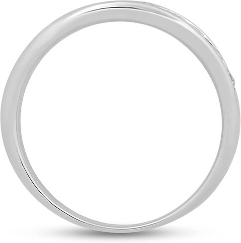 Jewelili Sterling Silver 1/2 Cttw Natural White Round Diamonds Anniversary Ring, Size 7 in Saudi Arabia