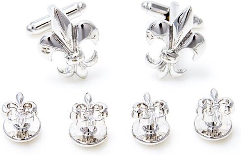 زوج من أزرار الأكمام من MRCUFF Fleur De Lis في علبة هدايا العرض التقديمي وقماش التلميع... in Saudi Arabia