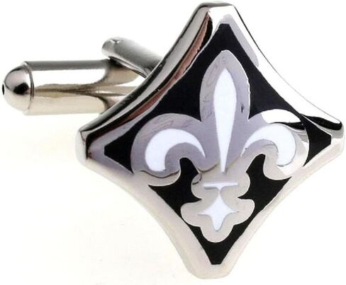 زوج من أزرار الأكمام من MRCUFF Fleur De Lis في علبة هدايا العرض التقديمي وقماش التلميع... in Saudi Arabia