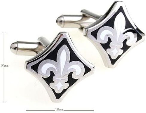 زوج من أزرار الأكمام من MRCUFF Fleur De Lis في علبة هدايا العرض التقديمي وقماش التلميع... in Saudi Arabia