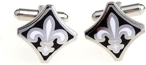 زوج من أزرار الأكمام من MRCUFF Fleur De Lis في علبة هدايا العرض التقديمي وقماش التلميع... in Saudi Arabia