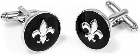 زوج من أزرار الأكمام من MRCUFF Fleur De Lis في علبة هدايا العرض التقديمي وقماش التلميع... in Saudi Arabia
