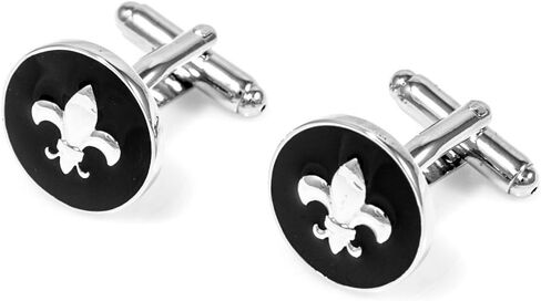 زوج من أزرار الأكمام من MRCUFF Fleur De Lis في علبة هدايا العرض التقديمي وقماش التلميع... in Saudi Arabia
