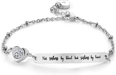 ODLADM خطوة الأخت سوار الفولاذ المقاوم للصدأ ليست أخت بالدم ولكن الأخت عن طريق القلب شقيقة في القانون هدايا عيد ميلاد مجوهرات in Kuwait