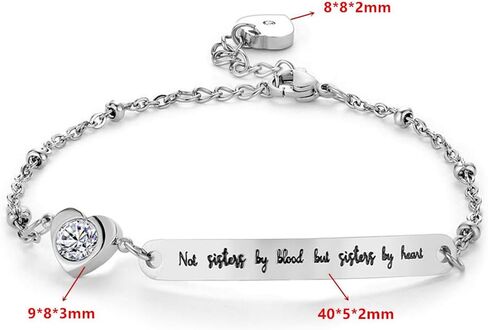 ODLADM خطوة الأخت سوار الفولاذ المقاوم للصدأ ليست أخت بالدم ولكن الأخت عن طريق القلب شقيقة في القانون هدايا عيد ميلاد مجوهرات in Kuwait