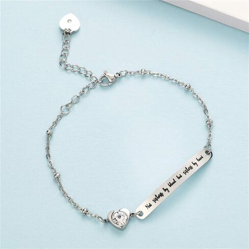 ODLADM خطوة الأخت سوار الفولاذ المقاوم للصدأ ليست أخت بالدم ولكن الأخت عن طريق القلب شقيقة في القانون هدايا عيد ميلاد مجوهرات in Kuwait