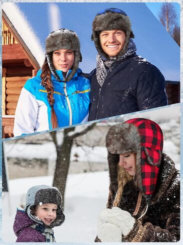 6 قطع النمط الروسي الصياد أوشنكا قبعة لامبرجاك نمط اسكيمو قبعة سميكة جندي الرجال النساء بومبر القبعات الشتاء مقاومة للماء والرياح مع اللسان الأذن، ألوان متنوعة، 0, ألوان متنوعة, 0 in Kuwait