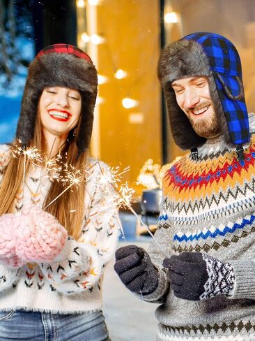 6 قطع النمط الروسي الصياد أوشنكا قبعة لامبرجاك نمط اسكيمو قبعة سميكة جندي الرجال النساء بومبر القبعات الشتاء مقاومة للماء والرياح مع اللسان الأذن، ألوان متنوعة، 0, ألوان متنوعة, 0 in Kuwait