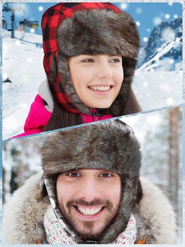 6 قطع النمط الروسي الصياد أوشنكا قبعة لامبرجاك نمط اسكيمو قبعة سميكة جندي الرجال النساء بومبر القبعات الشتاء مقاومة للماء والرياح مع اللسان الأذن، ألوان متنوعة، 0, ألوان متنوعة, 0 in Kuwait