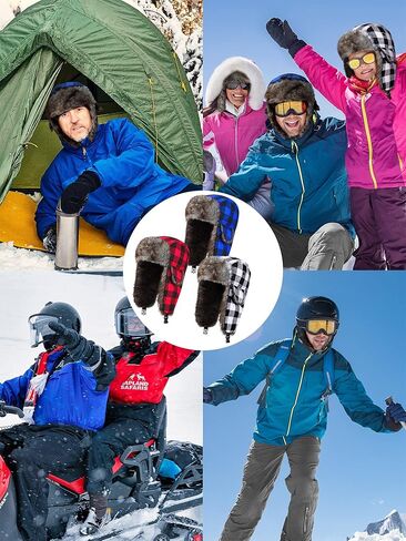 6 قطع النمط الروسي الصياد أوشنكا قبعة لامبرجاك نمط اسكيمو قبعة سميكة جندي الرجال النساء بومبر القبعات الشتاء مقاومة للماء والرياح مع اللسان الأذن، ألوان متنوعة، 0, ألوان متنوعة, 0 in Kuwait