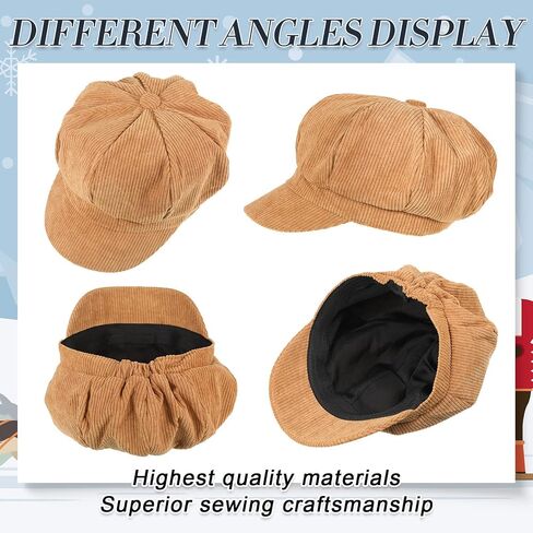 Cindeer 6 Pieces Newsboy Hats for Women Octagonal Beret Hats Corduroy Cabbie Painter Cap Retro Baker Boy Hat for Ladies Girls Winter Fall Spring, 6 Colors in Saudi Arabia