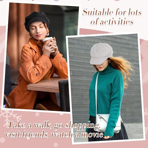 Cindeer 6 Pieces Newsboy Hats for Women Octagonal Beret Hats Corduroy Cabbie Painter Cap Retro Baker Boy Hat for Ladies Girls Winter Fall Spring, 6 Colors in Saudi Arabia