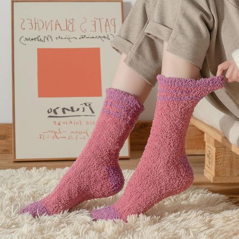 LEVOTIYER Slipper Socks Fuzzy Socks for Women Warm Fuzzy Socks Sleep Cozy socks Fluffy Socks Winter Cozy Socks for women in Saudi Arabia