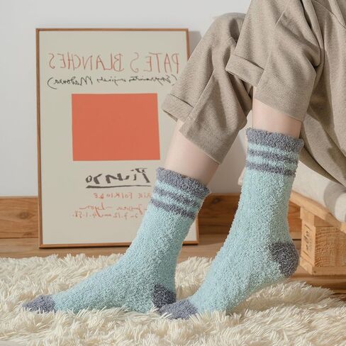 LEVOTIYER Slipper Socks Fuzzy Socks for Women Warm Fuzzy Socks Sleep Cozy socks Fluffy Socks Winter Cozy Socks for women in Saudi Arabia