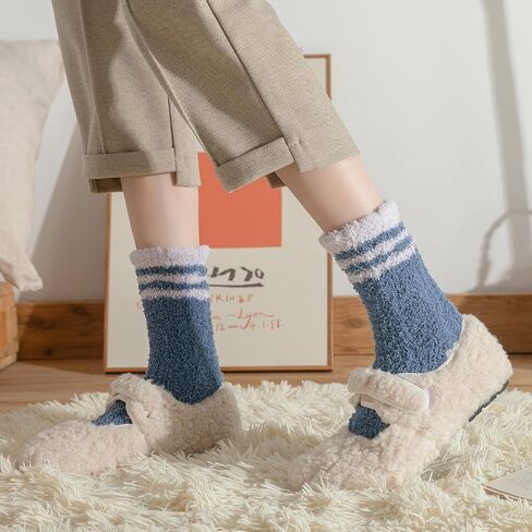 LEVOTIYER Slipper Socks Fuzzy Socks for Women Warm Fuzzy Socks Sleep Cozy socks Fluffy Socks Winter Cozy Socks for women in Saudi Arabia