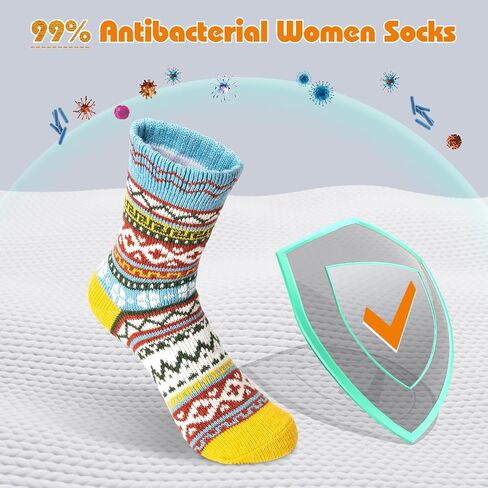 Taotique Winter Warm Socks, 10 Pairs Women Wool Socks for Winter Soft and Thick Knit Cozy Crew Socks Christmas Gift Socks in Saudi Arabia