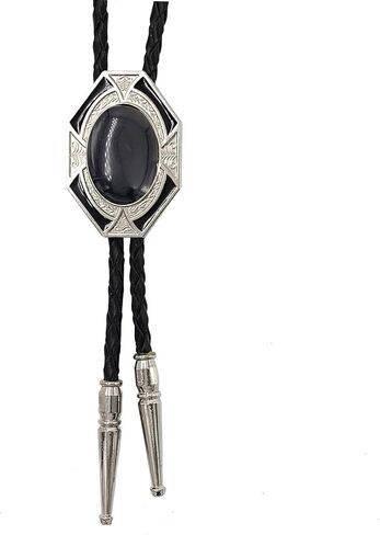 SELOVO Genuine Leather Rhinestone Native American Cowboy Art Deco Women Mens Bolo Tie in Saudi Arabia