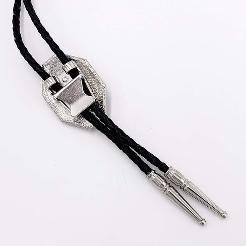 SELOVO Genuine Leather Rhinestone Native American Cowboy Art Deco Women Mens Bolo Tie in Saudi Arabia