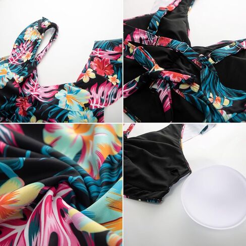 KIMCURVY Women's Plus Size Bikinis Two Pieces Swimsuits Ruffle V Neck Bathing Suit with Tummy Control Bottom in Kuwait