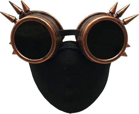UMBRELLALABORATORY Steampunk Aviator Pilot motorcycle goggles Victorian vintage silver spiked welding Glasses for women men in Saudi Arabia