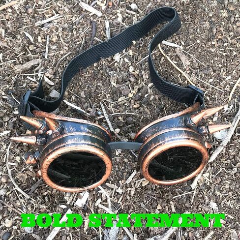 UMBRELLALABORATORY Steampunk Aviator Pilot motorcycle goggles Victorian vintage silver spiked welding Glasses for women men in Saudi Arabia
