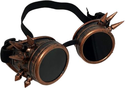 UMBRELLALABORATORY Steampunk Aviator Pilot motorcycle goggles Victorian vintage silver spiked welding Glasses for women men in Saudi Arabia