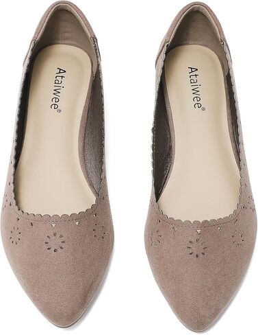 أحذية نسائية مسطحة واسعة من Ataiwee - أحذية صيفية للسيدات مدببة على شكل حرف T قابلة للتعديل. in Kuwait