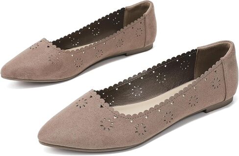 أحذية نسائية مسطحة واسعة من Ataiwee - أحذية صيفية للسيدات مدببة على شكل حرف T قابلة للتعديل. in Kuwait