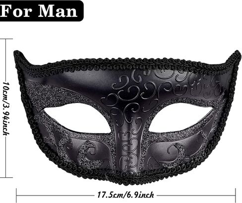SIQUK Couple Masquerade Masks Metal Venetian Party Mask Halloween Costume Mask Mardi Gras Mask for Couples Women and Men in Saudi Arabia