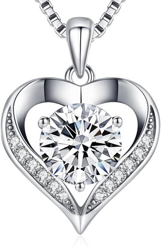 DALOJOE Moissanite Necklace for Women, 1-3 Carat Moissanite Heart Necklace Engraved with 'I LOVE YOU', Birthday Gift for Wife, Anniversary Present for Women, Jewelry Gift for Girlfriend Mom Girls in Saudi Arabia