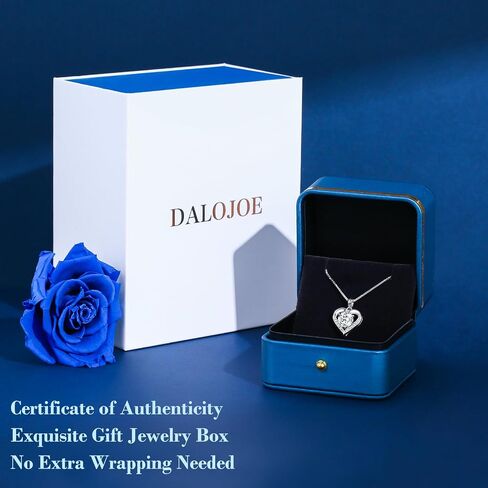 DALOJOE Moissanite Necklace for Women, 1-3 Carat Moissanite Heart Necklace Engraved with 'I LOVE YOU', Birthday Gift for Wife, Anniversary Present for Women, Jewelry Gift for Girlfriend Mom Girls in Saudi Arabia